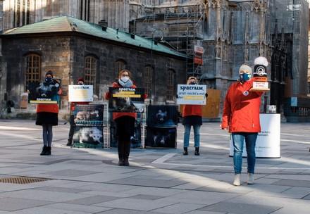 Protest gegen Sportalm in der Wiener Innenstadt