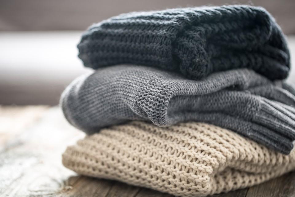 Sweaters in a stack