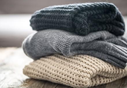 Stack of wool sweaters