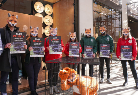 Fur free protest outside Max Mara in London