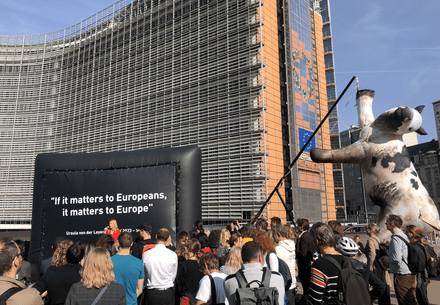 Demonstration in front of the European Commission