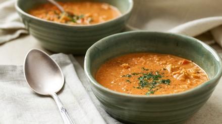 Red lentil soup with quinoa