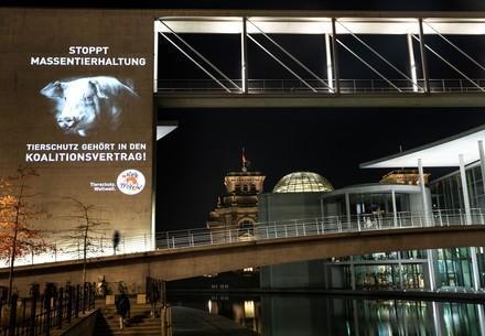Projektion von VIER PFOTEN in Berlin