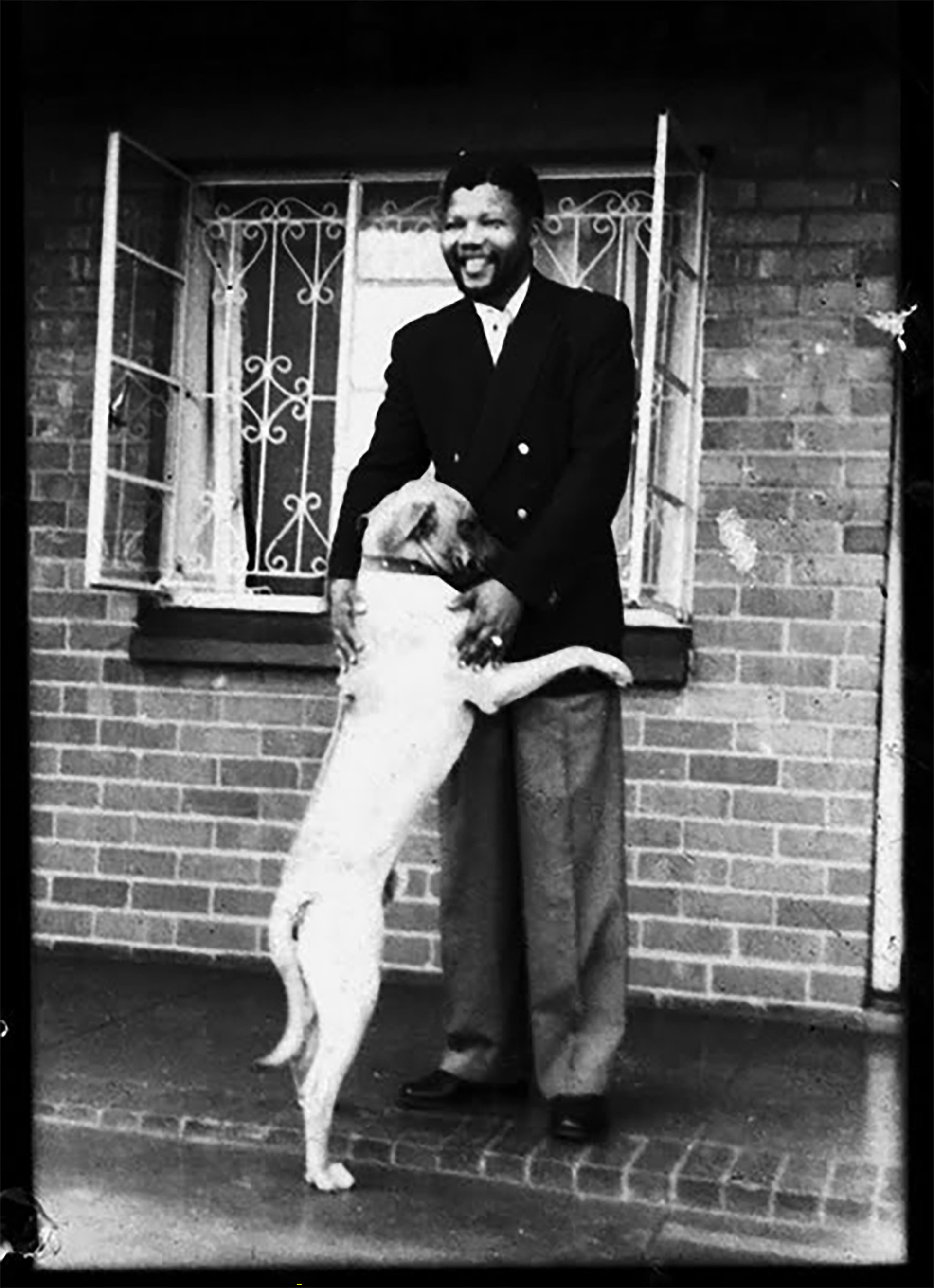 Former President, Mr. Nelson Mandela and his dog Gompo