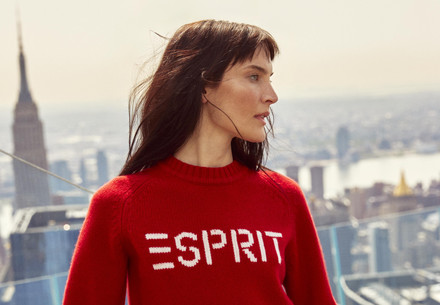 Woman wearing a wool Esprit wool sweater